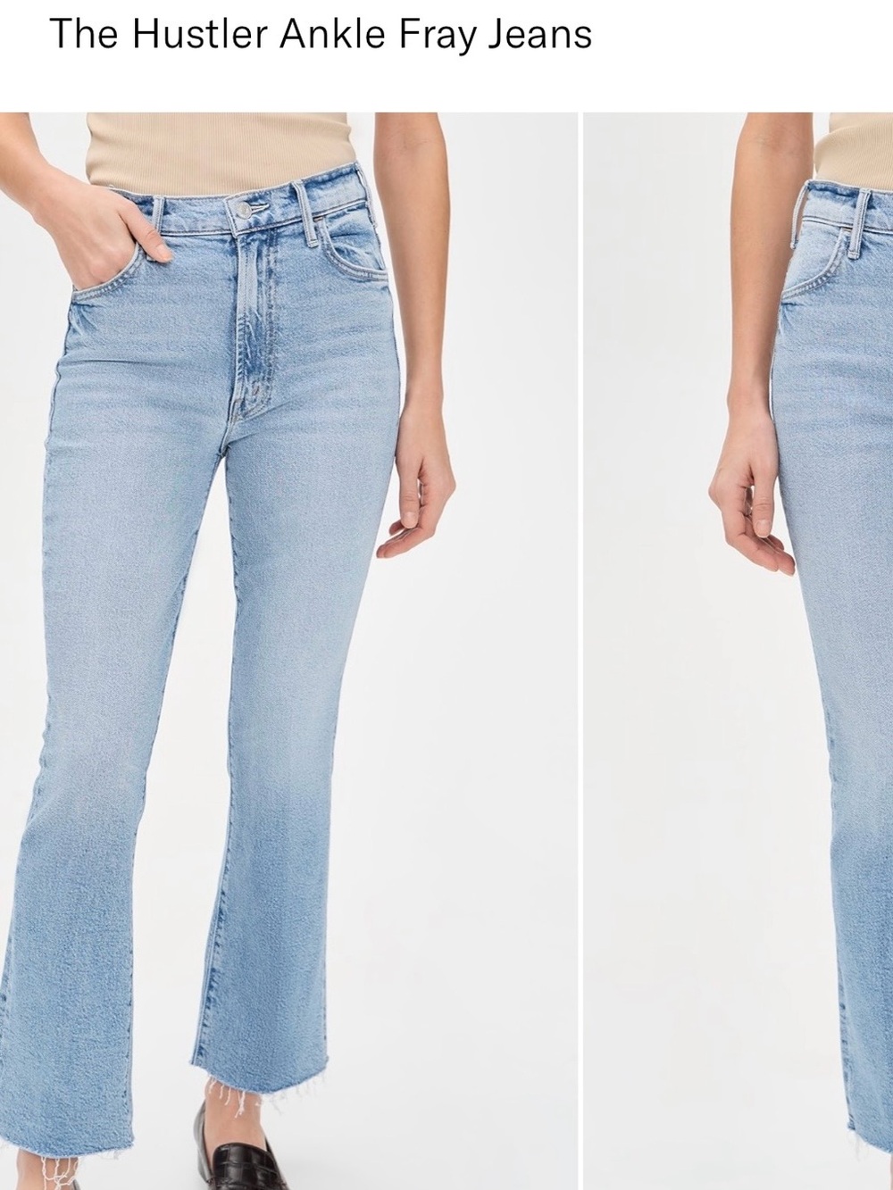 Mother Hustler Ankle Fray Jeans - high life